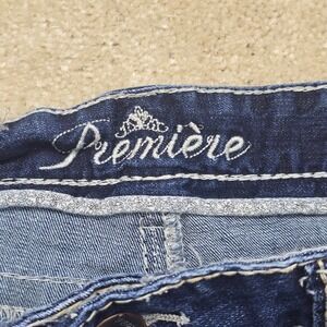 Rue21 Premiere Denim Skinny Jeans Dark Wash Distressed size 11/12 Regular